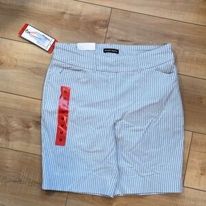 Hilary Radley Blue and White Striped Women Shorts